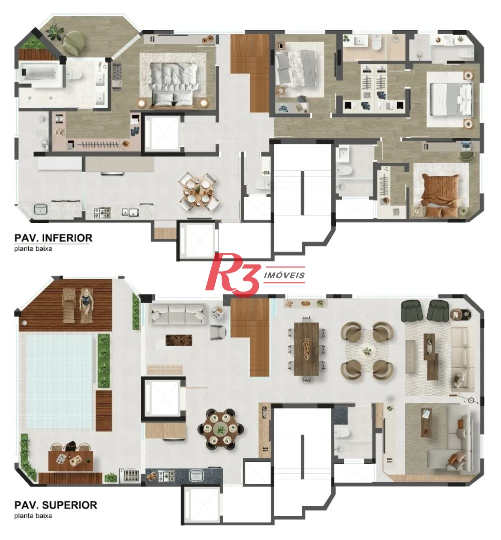 Cobertura com 4 quartos à venda, 370 m² por R$ 4.290.000 - Ponta da Praia - Santos/SP