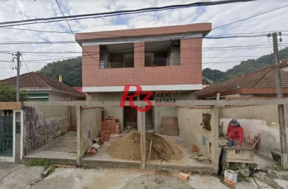 Casa sobreposta térrea com 2 dormitórios à venda, 60 m² - Chico de Paula - Santos/SP
