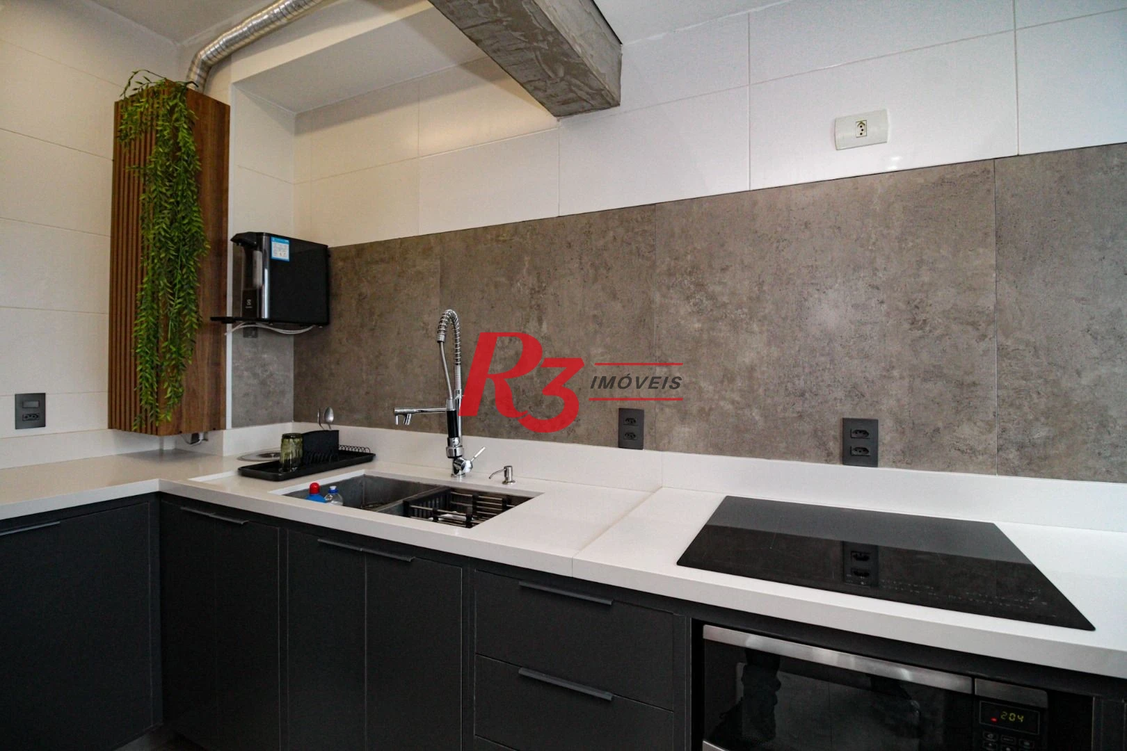 Apartamento Garden com 1 dormitório para alugar, 78 m² por R$ 5.050,00/mês - Ponta da Praia - Santos/SP