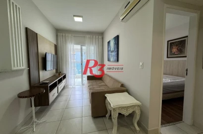 Apartamento com 1 dormitório para alugar, 50 m² por R$ 5.800,00/mês - Gonzaga - Santos/SP