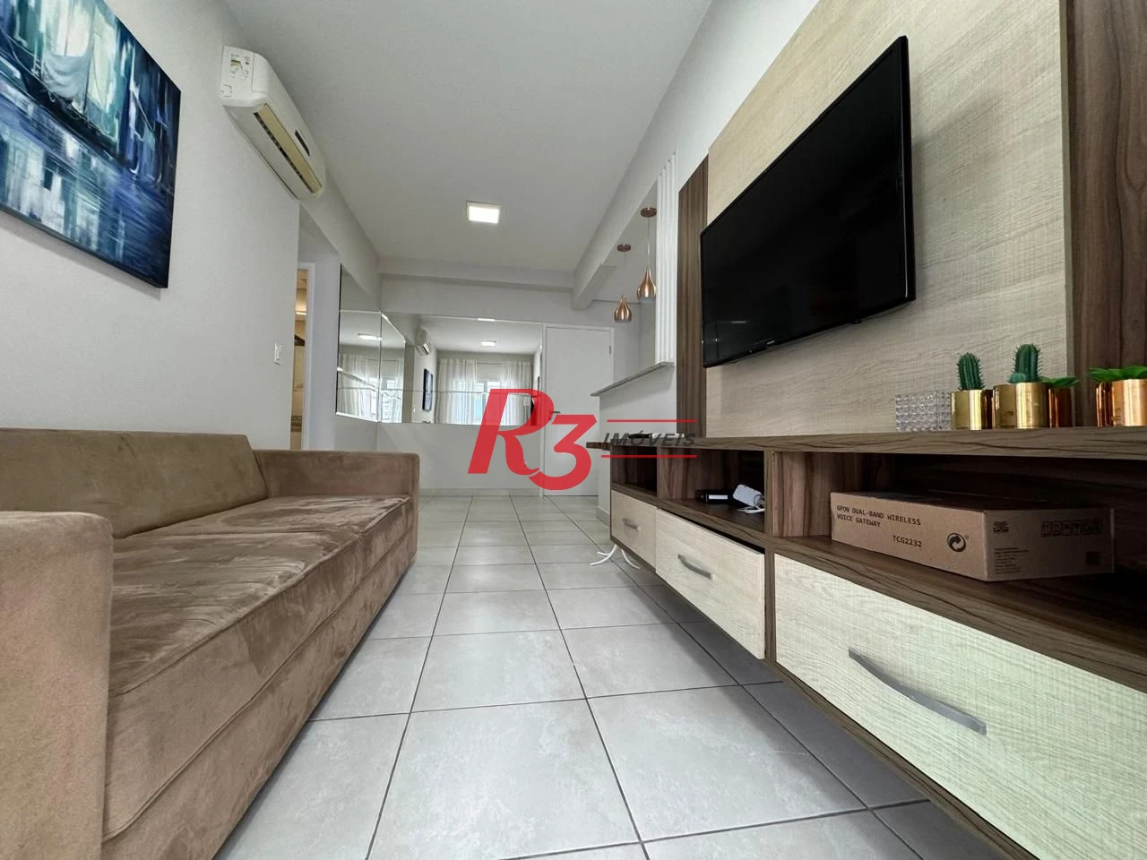 Apartamento com 1 dormitório para alugar, 50 m² por R$ 5.800,00/mês - Gonzaga - Santos/SP