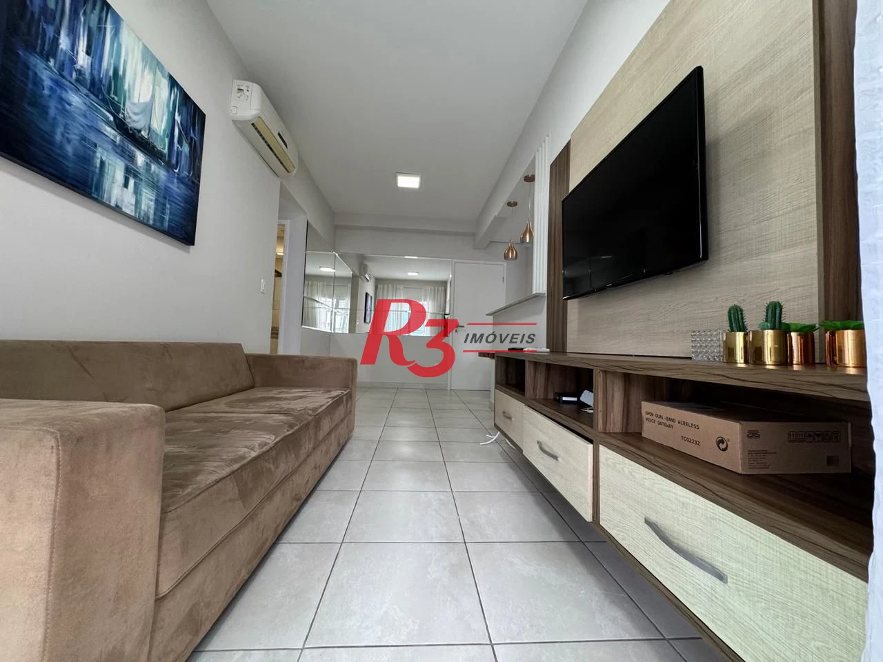 Apartamento com 1 dormitório para alugar, 50 m² por R$ 5.800,00/mês - Gonzaga - Santos/SP