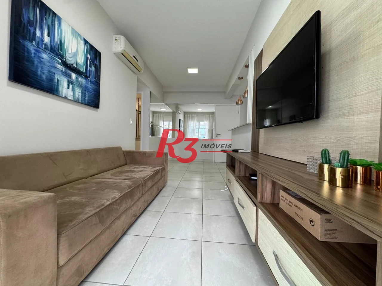 Apartamento com 1 dormitório para alugar, 50 m² por R$ 5.800,00/mês - Gonzaga - Santos/SP