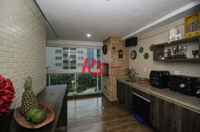 Apartamento com 4 dormitórios à venda, porteira fechada, 204 m² por R$ 2.500.000 - Boqueirão - Santos/SP