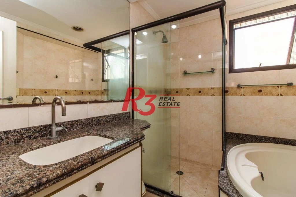 Apartamento com 3 dormitórios para alugar, 179 m² por R$ 11.000,02/mês - Gonzaga - Santos/SP