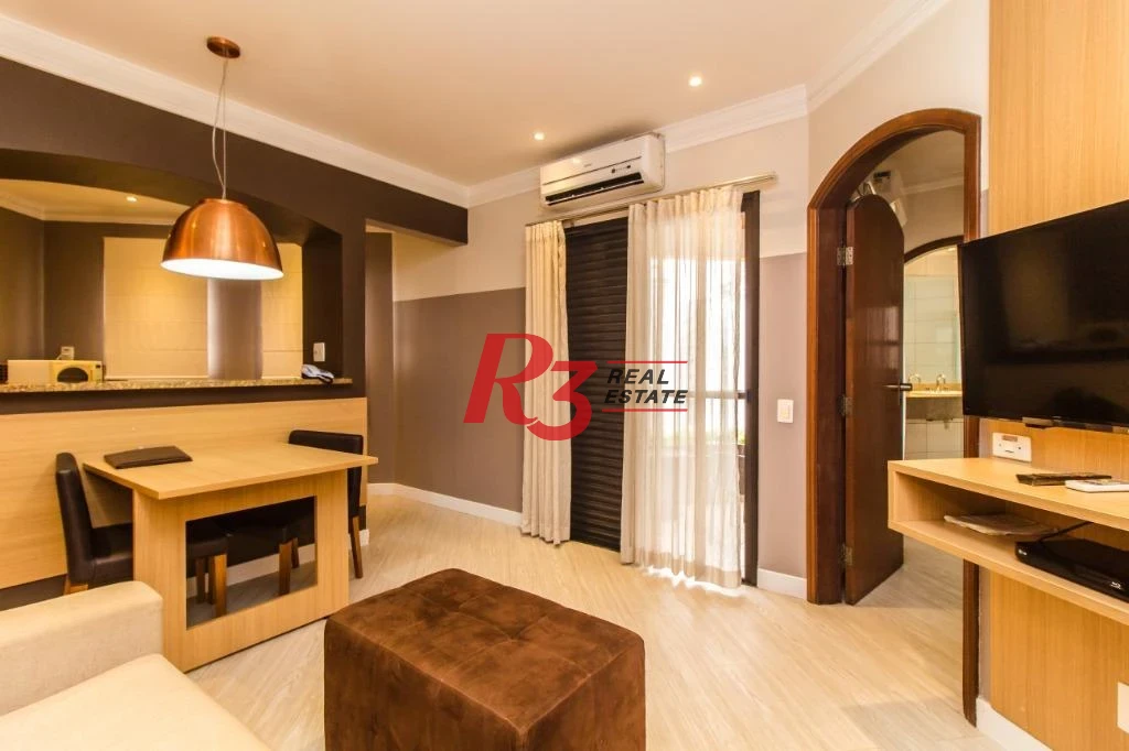 Flat com 1 dormitório à venda, 50 m² - Gonzaga - Santos/SP