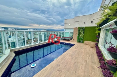 Cobertura com 3 dormitórios à venda, 273 m² por R$ 4.950.000,00 - Boqueirão - Santos/SP