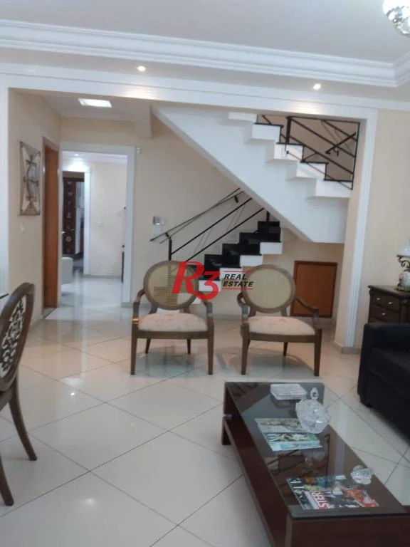 Casa Tríplex  à venda com 4 dormitórios, piscina, churrasqueira,  237 m² - Campo Grande - Santos/SP