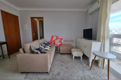 Apartamento com 1 dormitório para alugar, 52 m² por R$ 3.800,00/mês - Boqueirão - Santos/SP