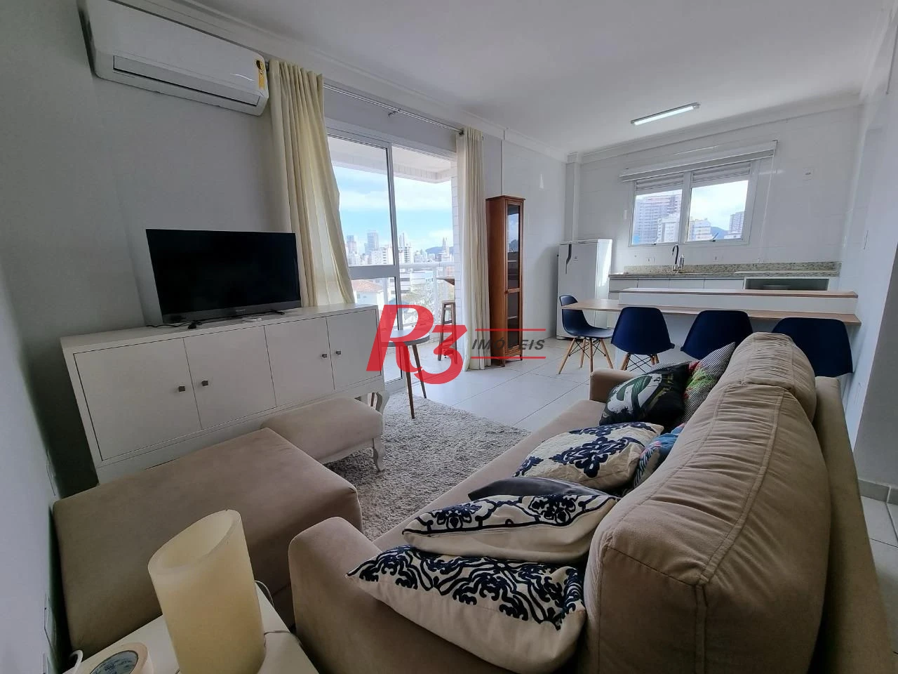 Apartamento com 1 dormitório para alugar, 52 m² por R$ 3.800,00/mês - Boqueirão - Santos/SP