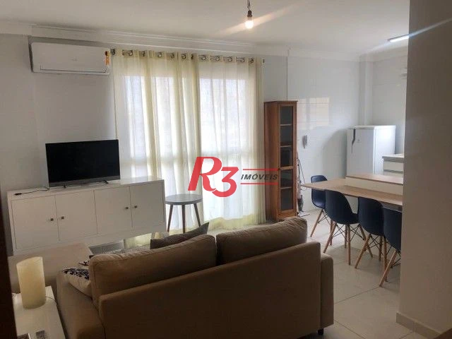 Apartamento com 1 dormitório para alugar, 52 m² por R$ 3.800,00/mês - Boqueirão - Santos/SP