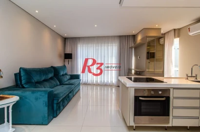 Apartamento com 1 dormitório para alugar, 68 m² por R$ 9.000,00/mês - Aparecida - Santos/SP