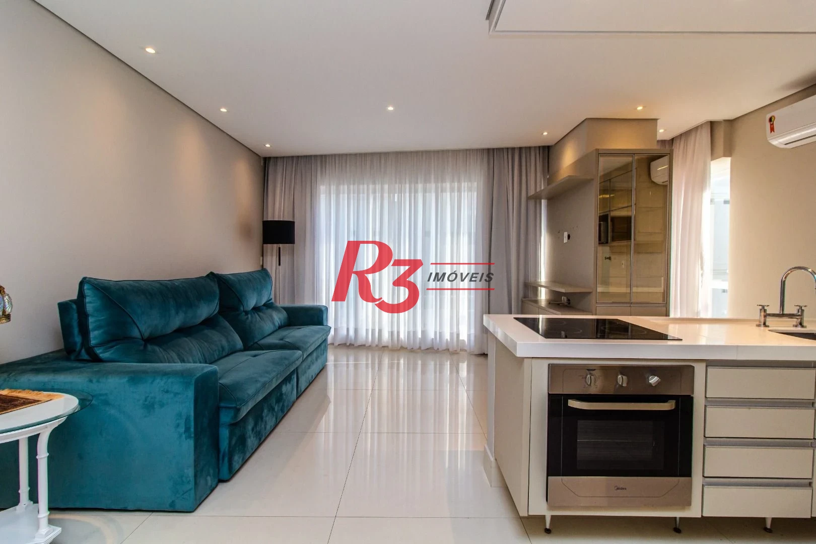 Apartamento com 1 dormitório para alugar, 68 m² por R$ 9.000,00/mês - Aparecida - Santos/SP