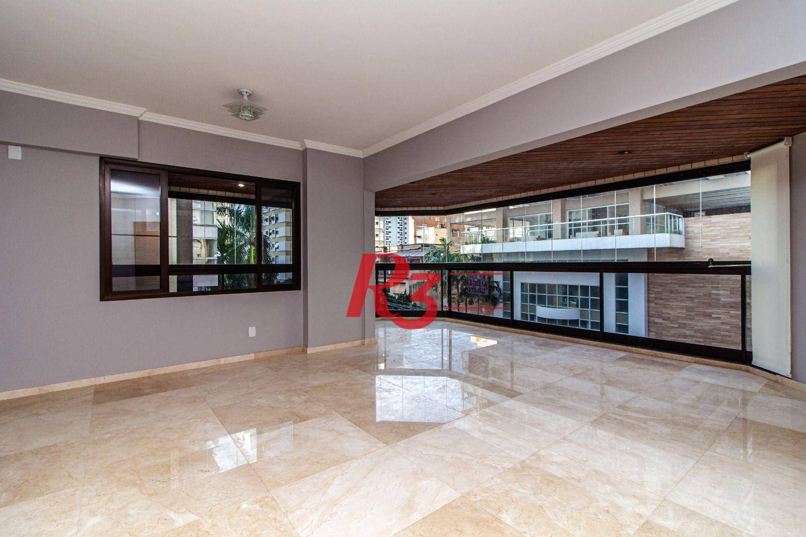 Apartamento com 3 dormitórios para alugar, 189 m² - Gonzaga - Santos/SP