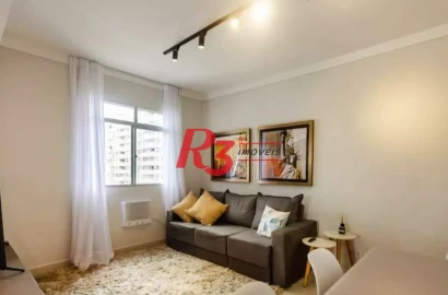 Apartamento para alugar, 78 m² por R$ 5.000,00/mês - Pompéia - Santos/SP
