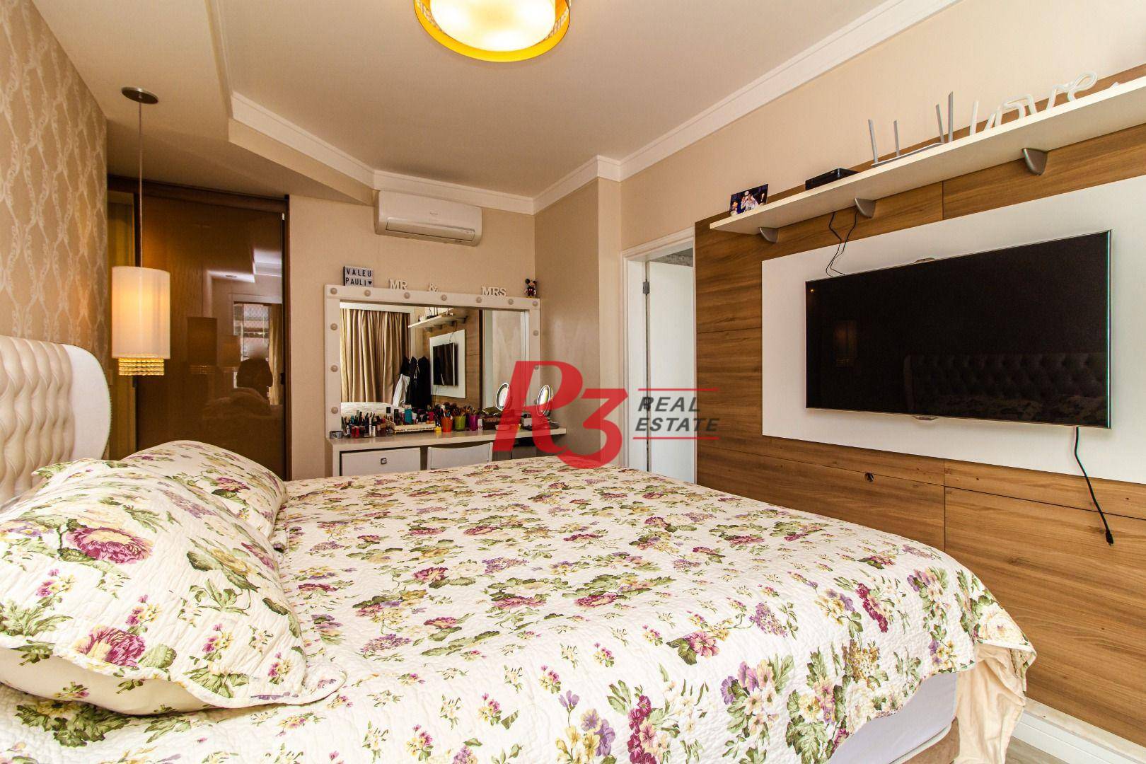 Apartamento com 3 dormitórios, 200 m² - venda  - Gonzaga - Santos/SP