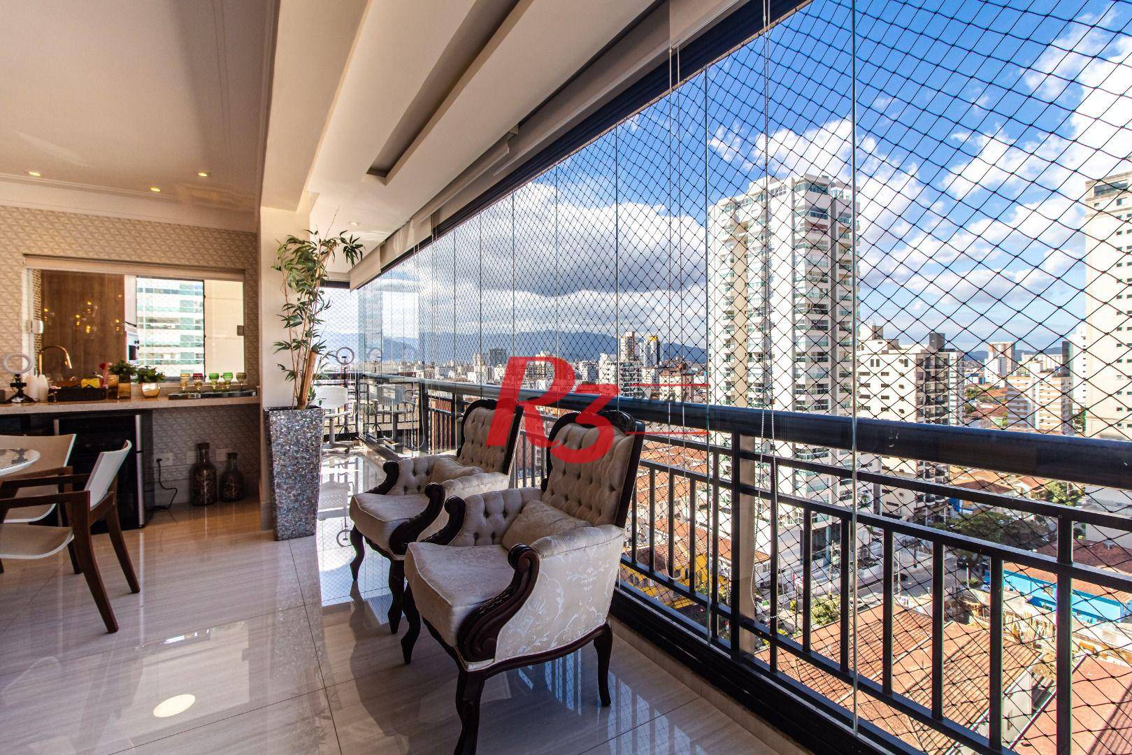 Apartamento com 3 dormitórios, 200 m² - venda  - Gonzaga - Santos/SP