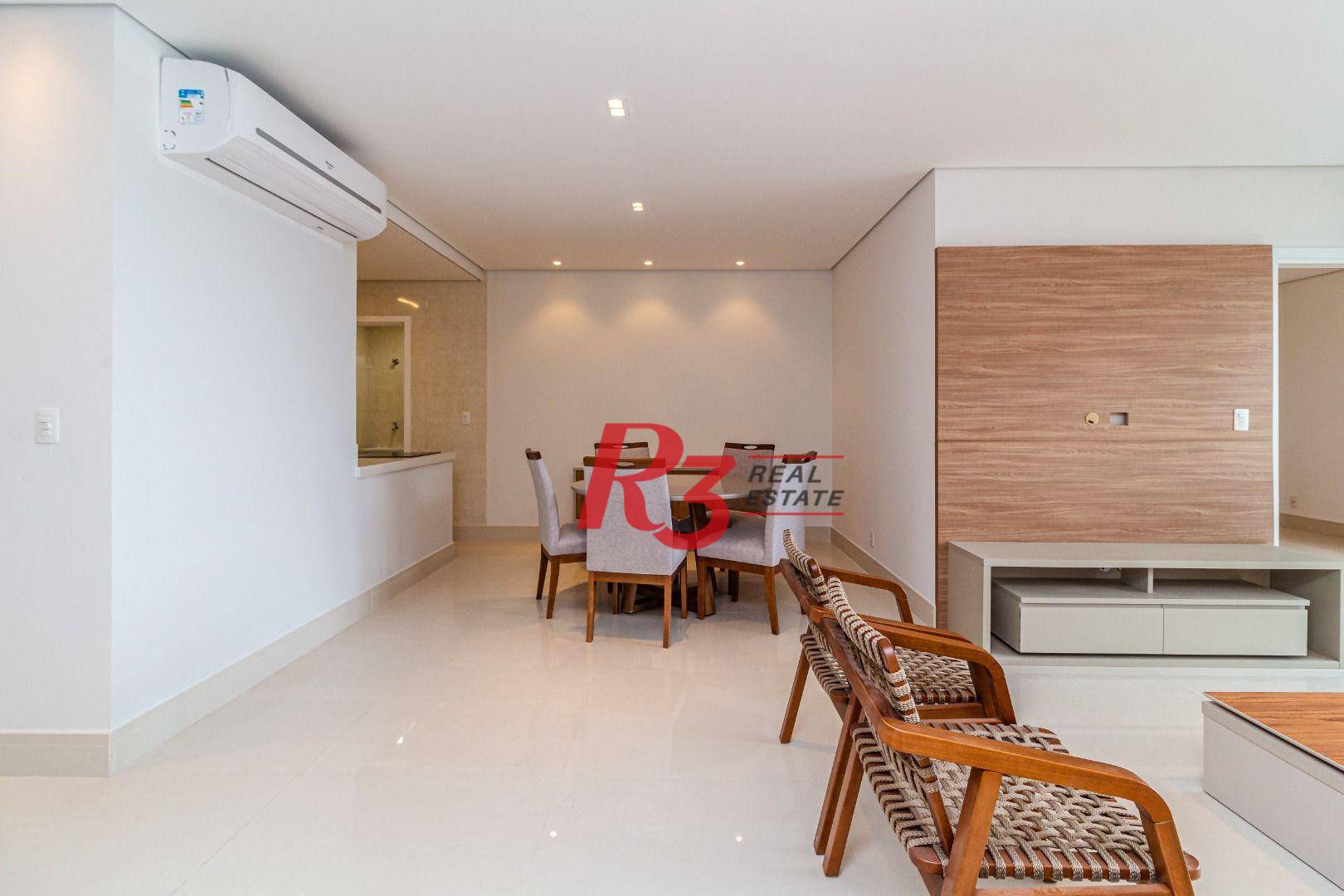 Apartamento com 1 dormitório para alugar, 95 m²  - Aparecida - Santos/SP