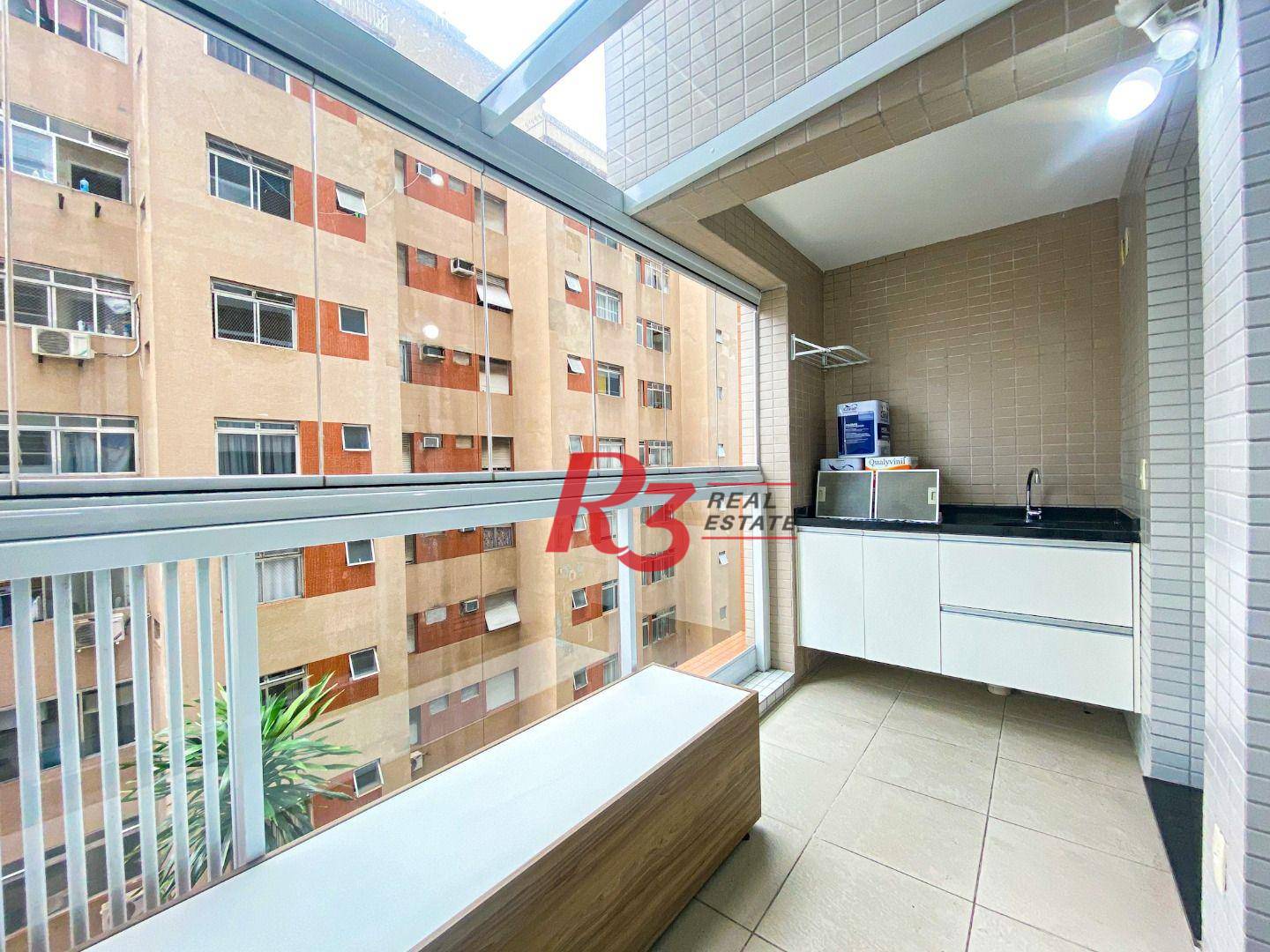 Apartamento Duplex com 1 dormitório à venda, 60 m² - Gonzaga - Santos/SP