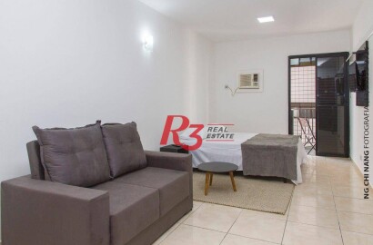 Flat com 1 dormitório para alugar, 35 m² - Centro - São Vicente/SP