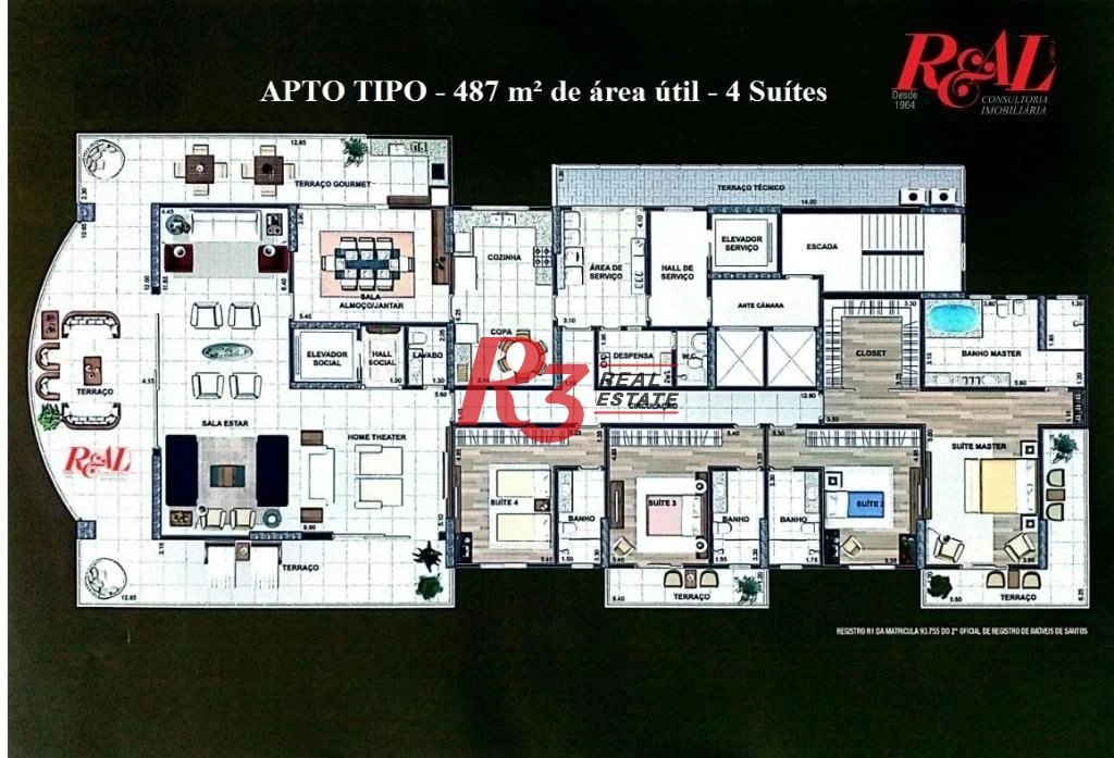 Apartamento com 4 dormitórios à venda, 488 m² por R$ 8.500.000,00 - Ponta da Praia - Santos/SP
