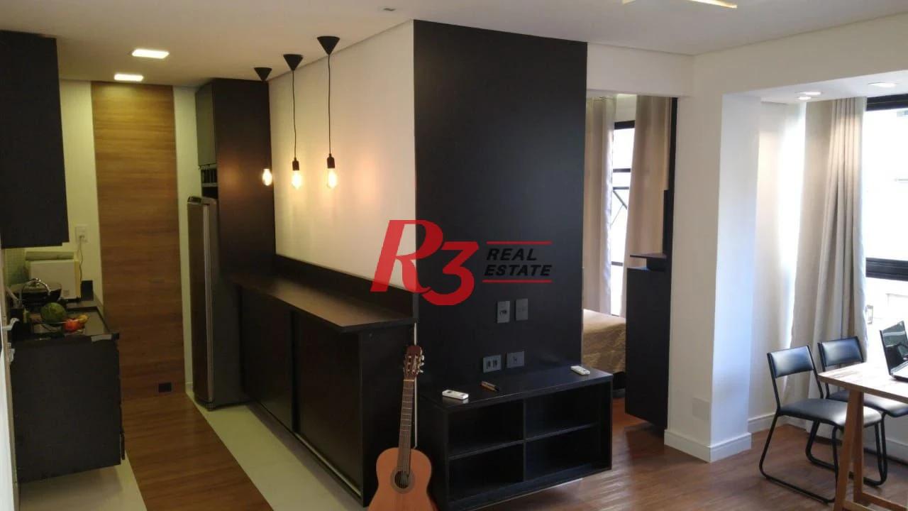 Flat com 1 dormitório, 40 m² - venda por R$ 380.000,00 ou aluguel por R$ 4.400,00/mês - Itararé - São Vicente/SP