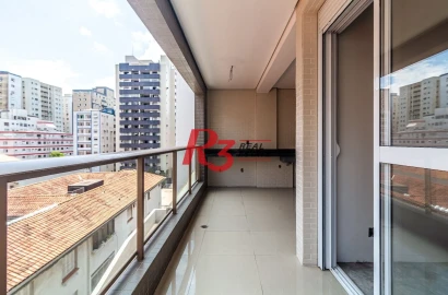 Apartamento com 3 suítes à venda, 128 m² - Boqueirão - Santos/SP