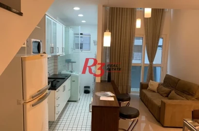 Loft com 1 dormitório, 69 m² - venda ou aluguel - Gonzaga - Santos/SP