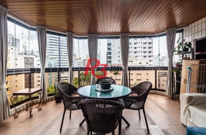 Apartamento com 4 suítes, localização privilegiada, à venda, 377 m² - Gonzaga - Santos/SP