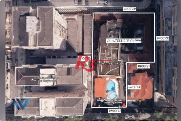 Terreno à venda, 2112 m² por R$ 21.150.000,00 - José Menino - Santos/SP