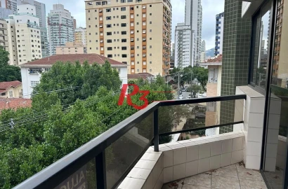 Apartamento com 3 dormitórios para alugar, 188 m² por R$ 6.500,02/mês - Gonzaga - Santos/SP