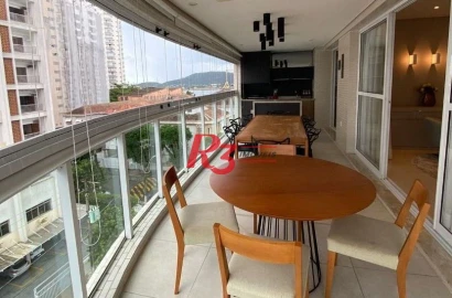 Apartamento com 4 dormitórios à venda, 186 m² por R$ 2.200.000,00 - Ponta da Praia - Santos/SP