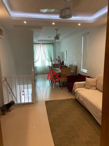 Casa sobreposta com 3 dormitórios à venda, 110 m² - Marapé - Santos/SP