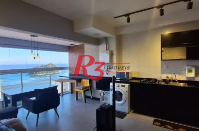 Apartamento com 1 dormitório para alugar, 48 m² por R$ 4.500,00/mês - José Menino - Santos/SP