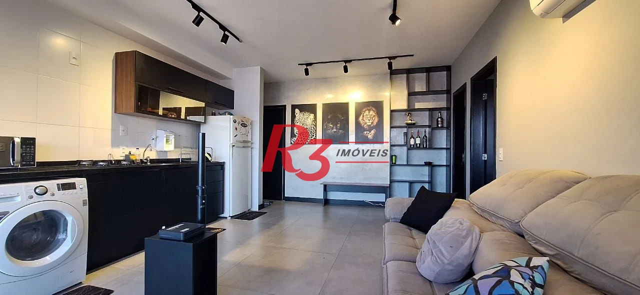 Apartamento com 1 dormitório para alugar, 48 m² por R$ 4.500,00/mês - José Menino - Santos/SP