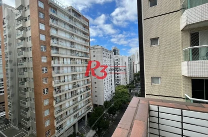 Apartamento com 1 dormitório para alugar, 45 m² por R$ 3.300,00/mês - Gonzaga - Santos/SP