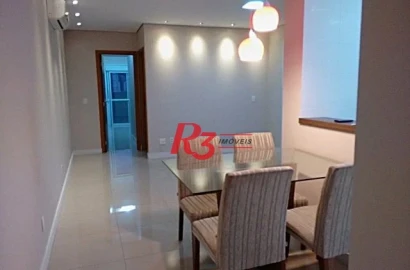 Apartamento com 2 dormitórios para alugar, 85 m² por R$ 6.200,00/mês - Gonzaga - Santos/SP