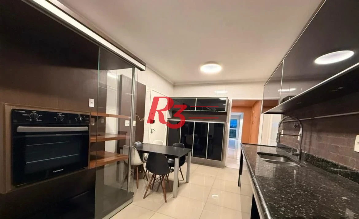 Apartamento com 3 dormitórios para alugar, 199 m² - Ponta da Praia - Santos/SP