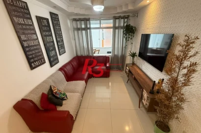 Apartamento com 2 dormitórios para alugar, 75 m² por R$ 3.500,00/mês - Gonzaga - Santos/SP