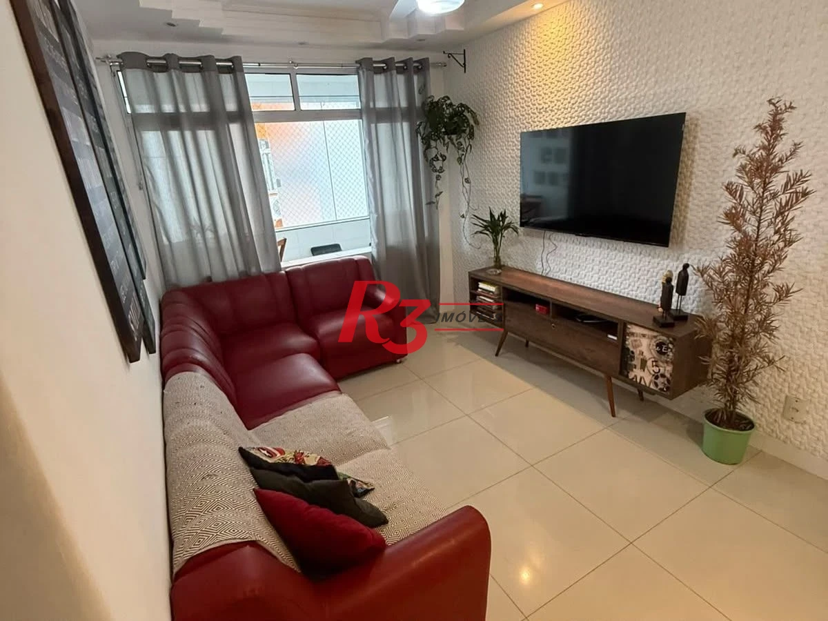 Apartamento com 2 dormitórios para alugar, 75 m² por R$ 3.500,00/mês - Gonzaga - Santos/SP