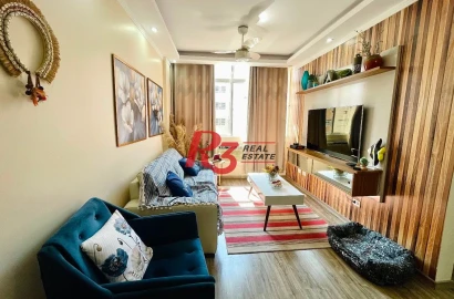 Apartamento com 2 dormitórios à venda, 69 m² - Gonzaga - Santos/SP