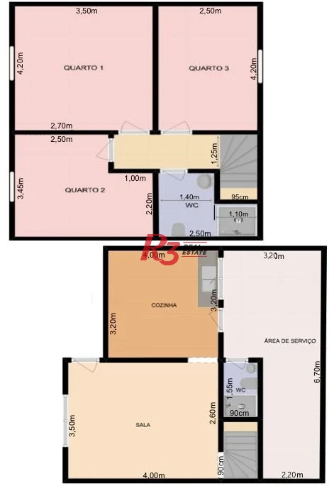 Casa com 3 dormitórios à venda, 85 m² - Parque São Vicente - São Vicente/SP