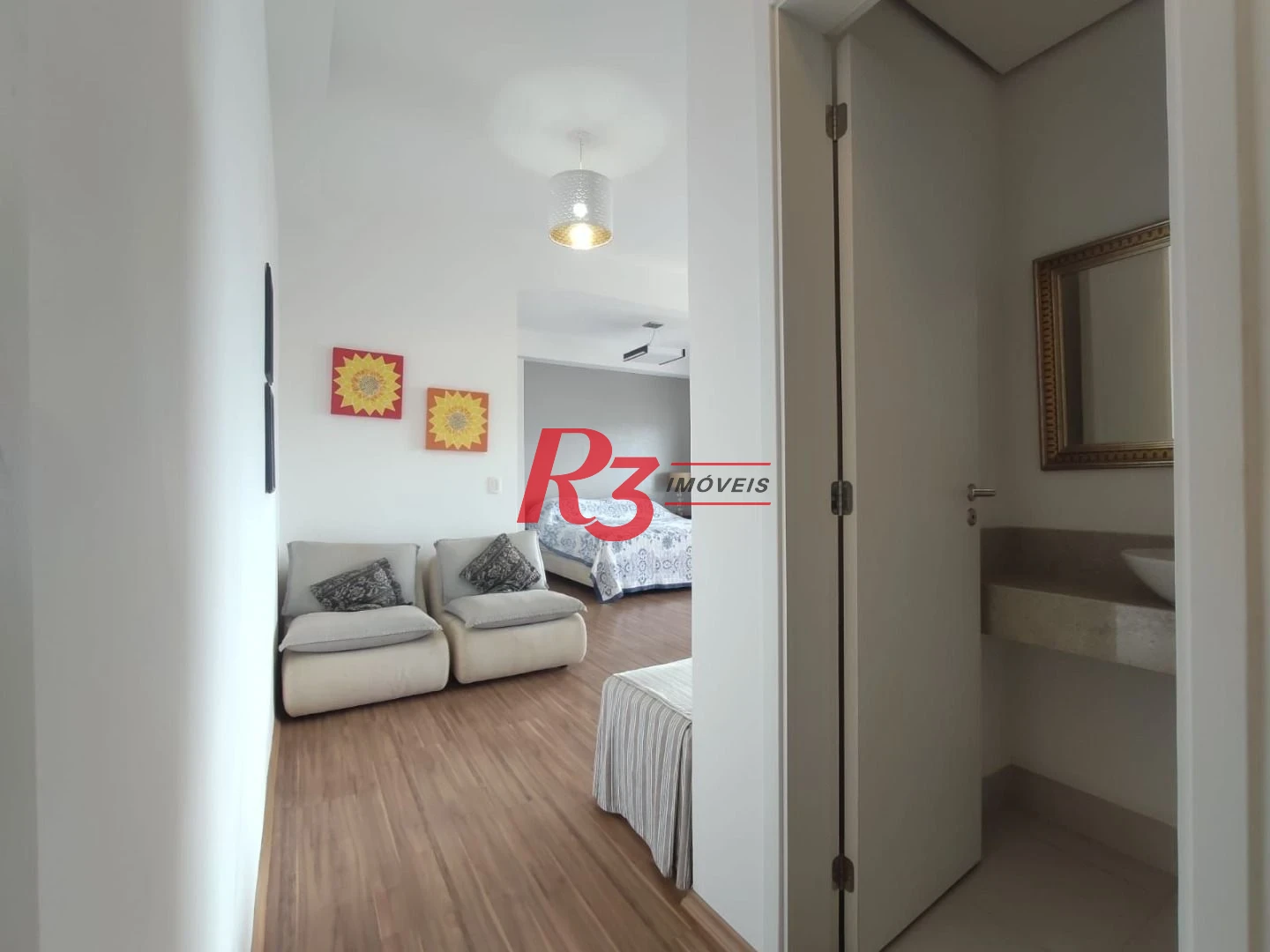 Apartamento com 1 dormitório para alugar, 47 m² por R$ 4.500,00/mês - Boqueirão - Santos/SP