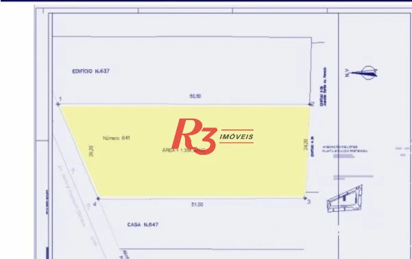 Terreno à venda, 1364 m² por R$ 13.650.000,00 - José Menino - Santos/SP