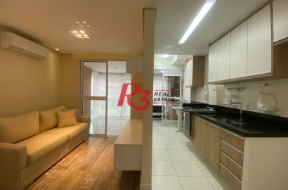 Apartamento com 1 dormitório para alugar, 48 m² por R$ 4.419,00/mês - Ponta da Praia - Santos/SP