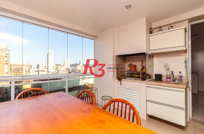 Apartamento com 2 dormitórios para alugar, 128 m² por R$ 12.000,00/mês - Aparecida - Santos/SP