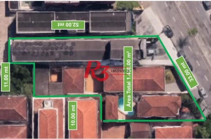 Terreno à venda, 1447 m² por R$ 14.480.000,00 - José Menino - Santos/SP