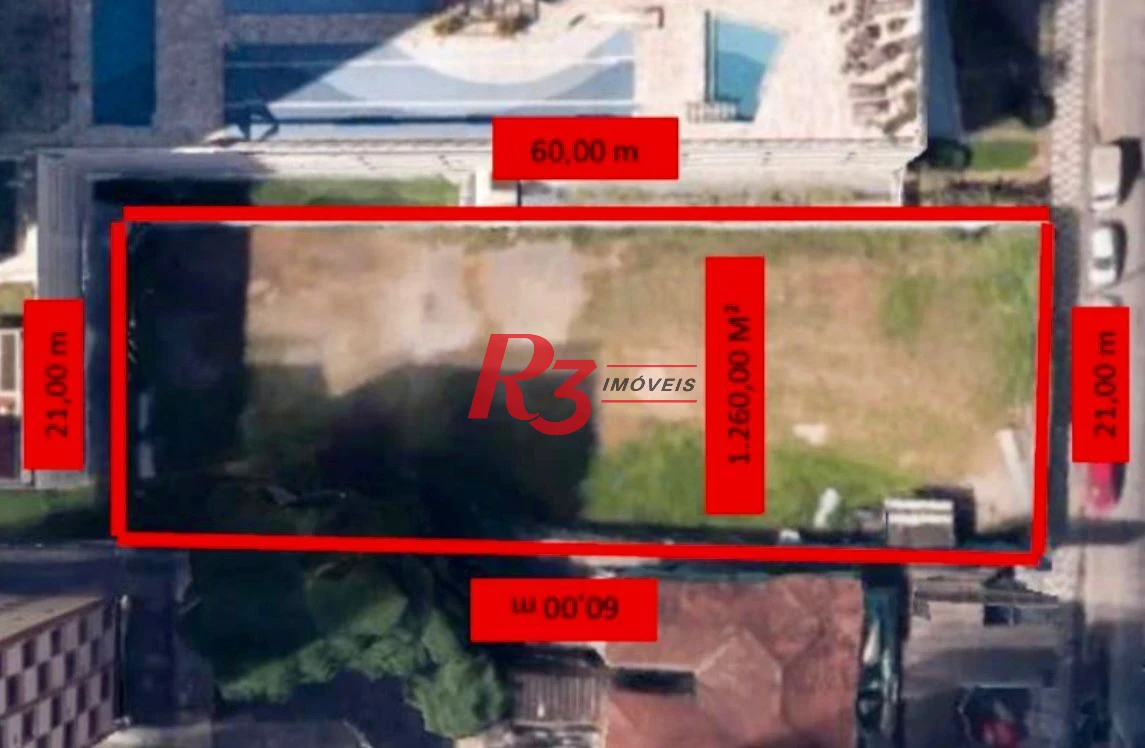 Terreno à venda, 1260 m² por R$ 15.120.000,00 - José Menino - Santos/SP