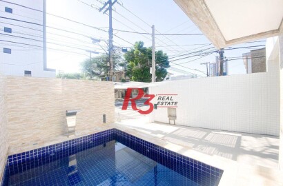 Sobrado com 3 dormitórios à venda, 205 m² - Boqueirão - Santos/SP