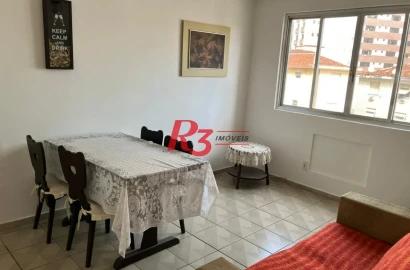 Apartamento com 1 dormitório para alugar, 50 m² por R$ 3.200,01/mês - Gonzaga - Santos/SP